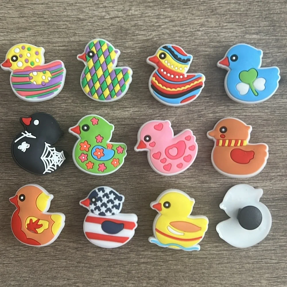 Jibbitz. RUBBER DUCKY. Set of 12. Fits CROCS & similar.